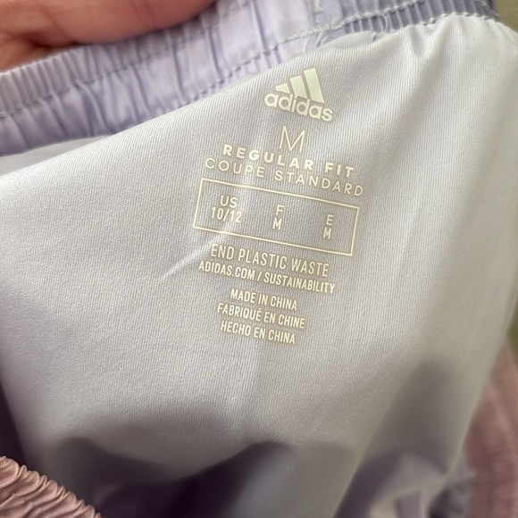Girls' Adidas Aeroready Pink/Purple Ombré Shorts, Medium (10/12) - Picture 3 of 7